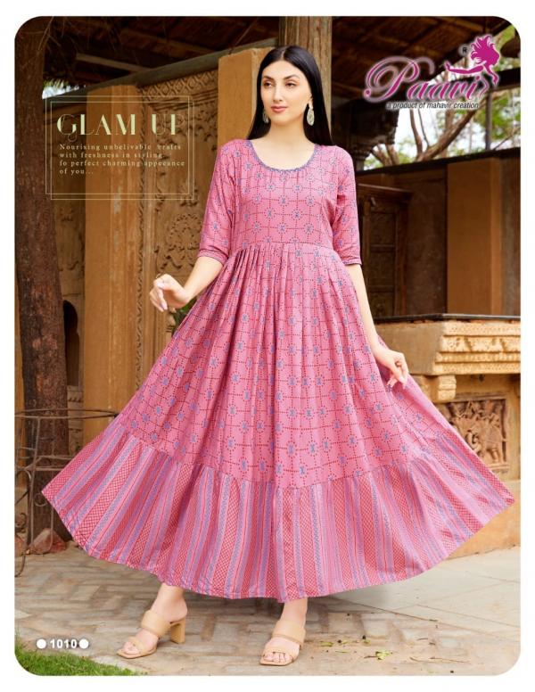 Paavi Aaradhya Rayon Exclusive Designer Long Anarkali Kurti Collection